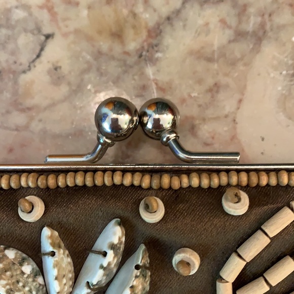 Purse. Chateau. Vintage. Bohemian. Stitched w/ shells & beads. #boho. - Picture 4 of 6